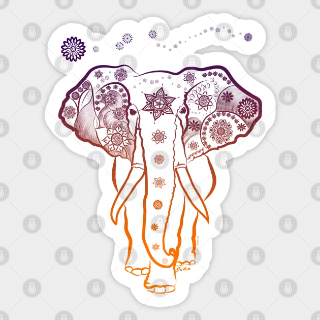 Elephant Color Sticker by leeloolook